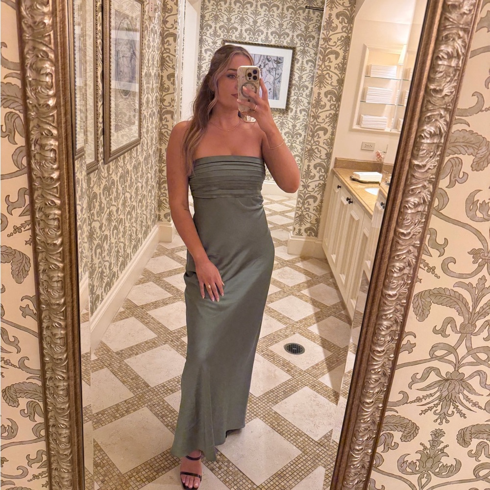 Abercrombie & Fitch Strapless Olive Dress